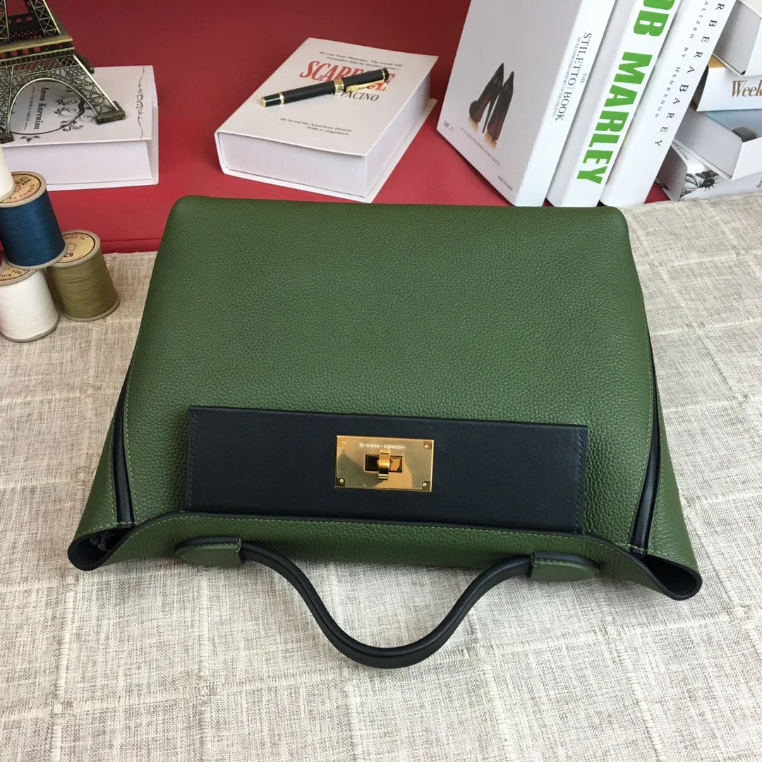 Hermes Clemence Swift Green Gold Toned Hardware - Image 7