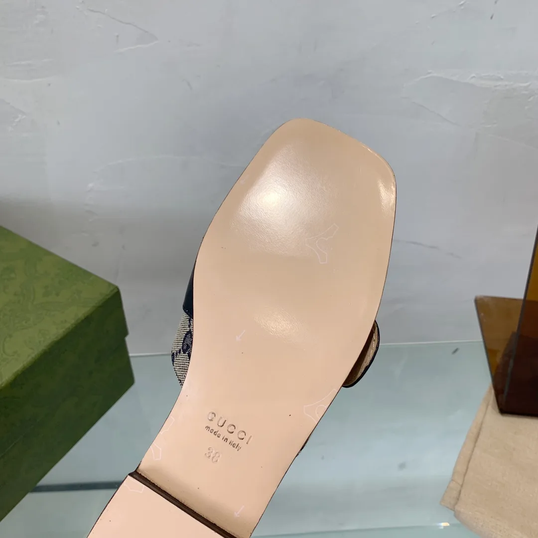 Alternative view of Gucci Blondie Matelasse Canvas Slide Sandal Black