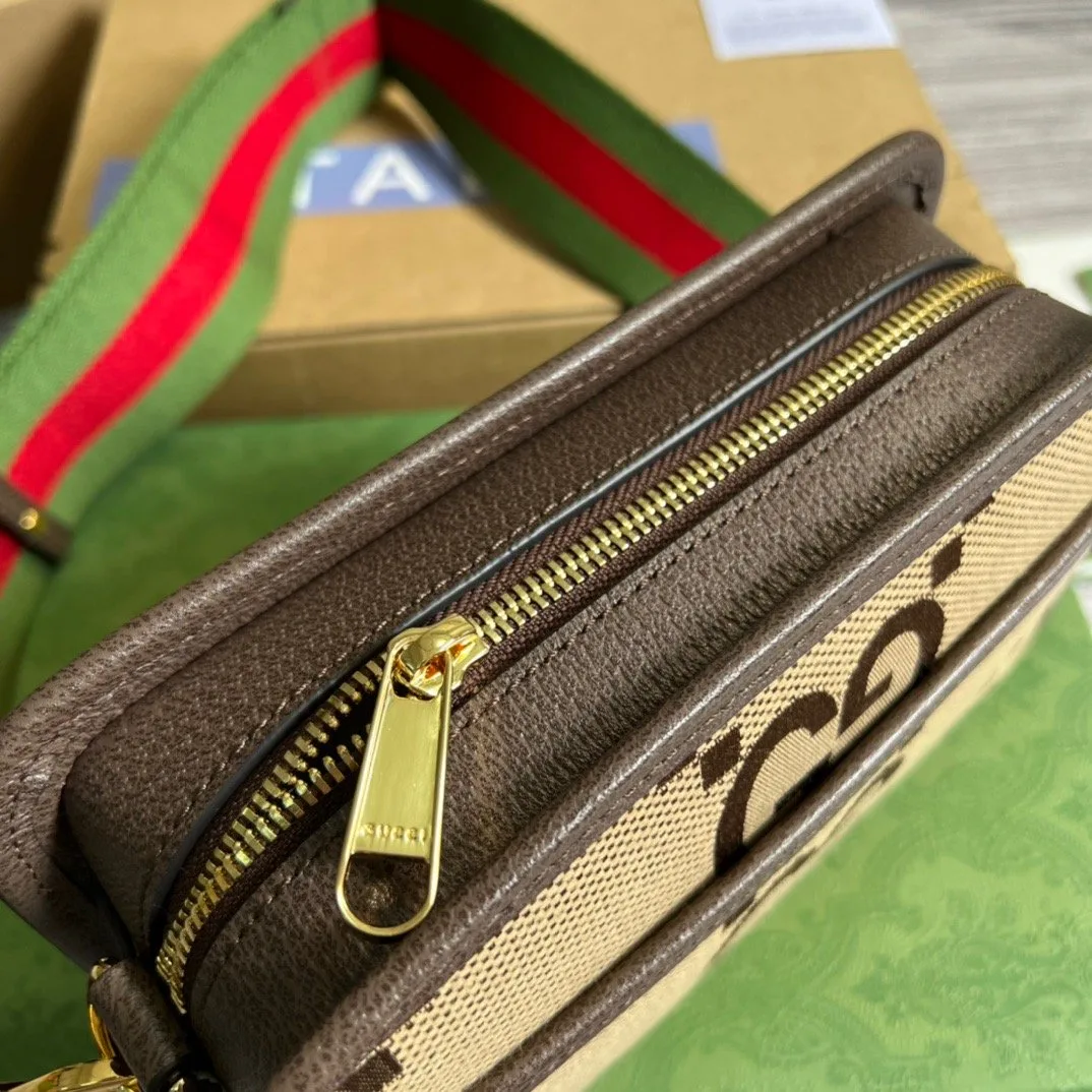 Gucci Jumbo GG Mini Bag Camel And Ebony Jumbo GG Canvas / - Image 8