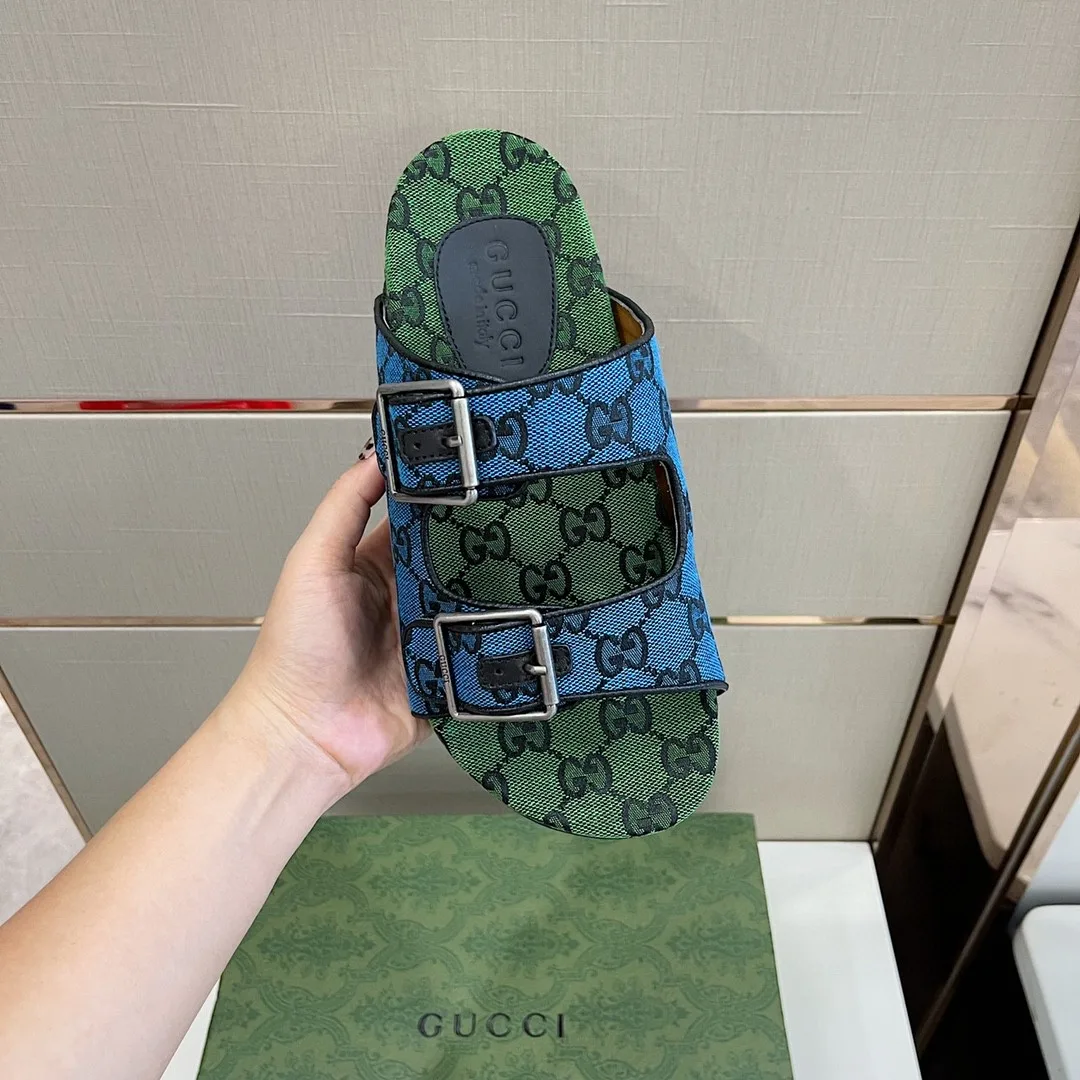 Gucci Slide Sandal With Straps Blue 2HK60 - Image 3