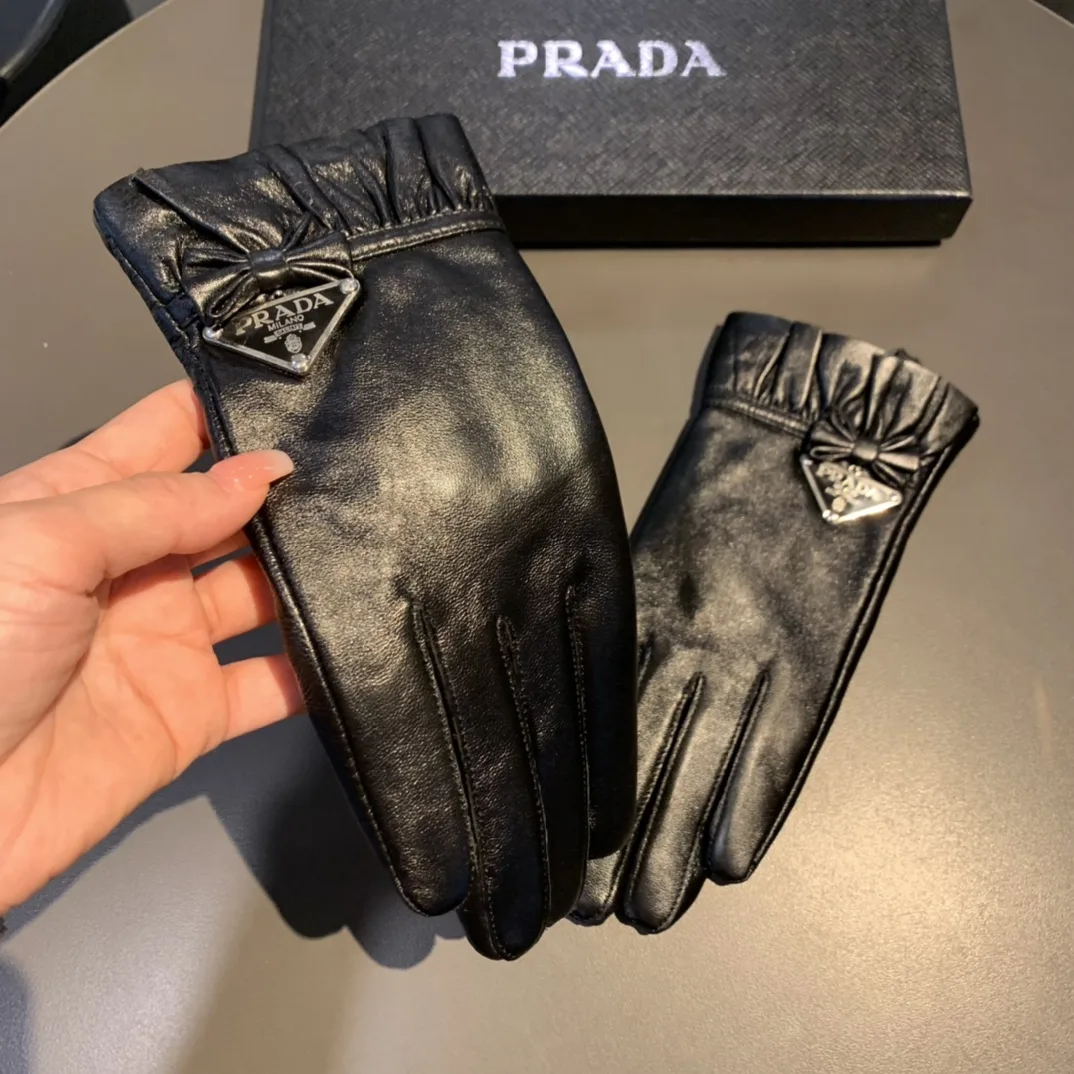 Prada Nappa Gloves In Black - Image 4