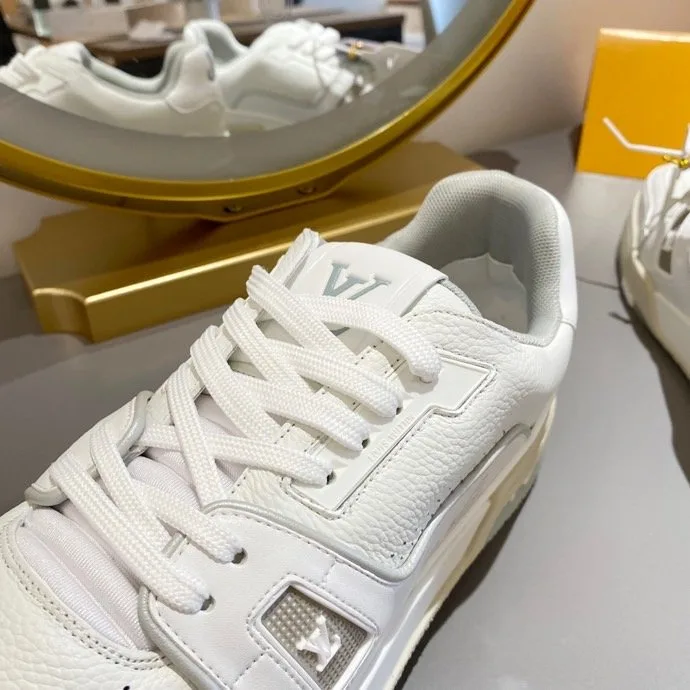 Louis Vuitton Trainer Sneaker Rubber Grain White Virgil Abloh LV 1A8WAX - Image 4