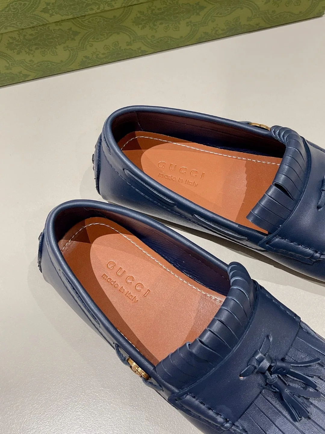 Gucci Men’s Loafer With Driver Interlocking G Blue - Image 3