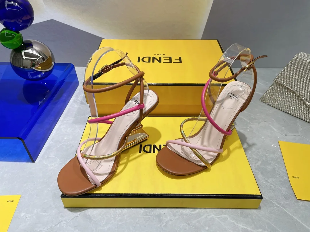 Fendi First Pink Nappa High-Heeled Sandals 8X8274AHIUF1GZU - Image 4
