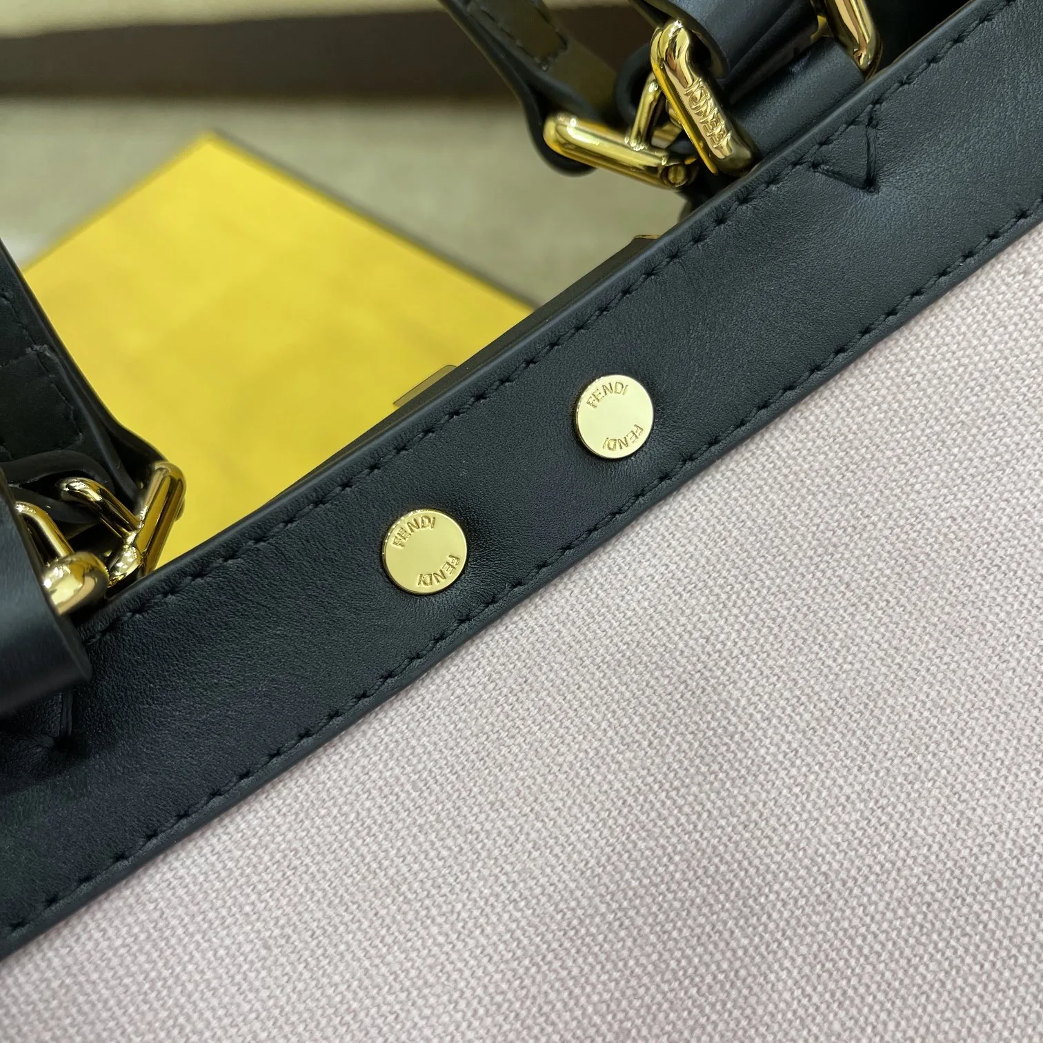 Fendi Peekaboo X-tote Bag Pink Canvas - Image 6