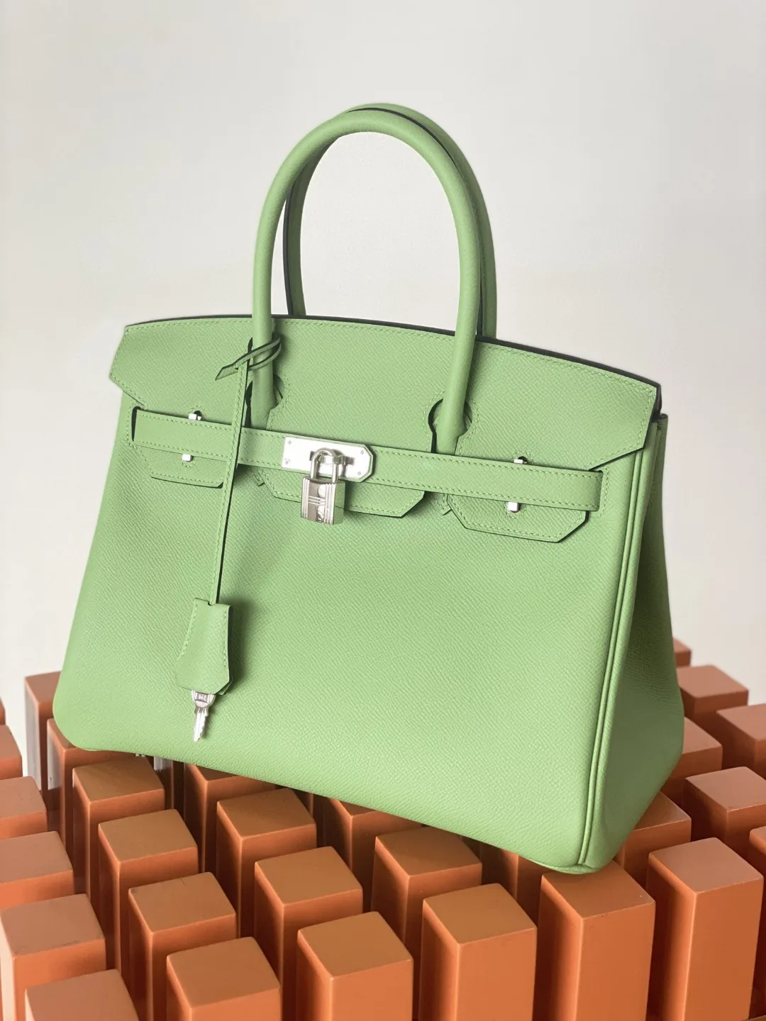 Hermes Birkin Nata Swift Green Silver Toned Hardware / - Image 4