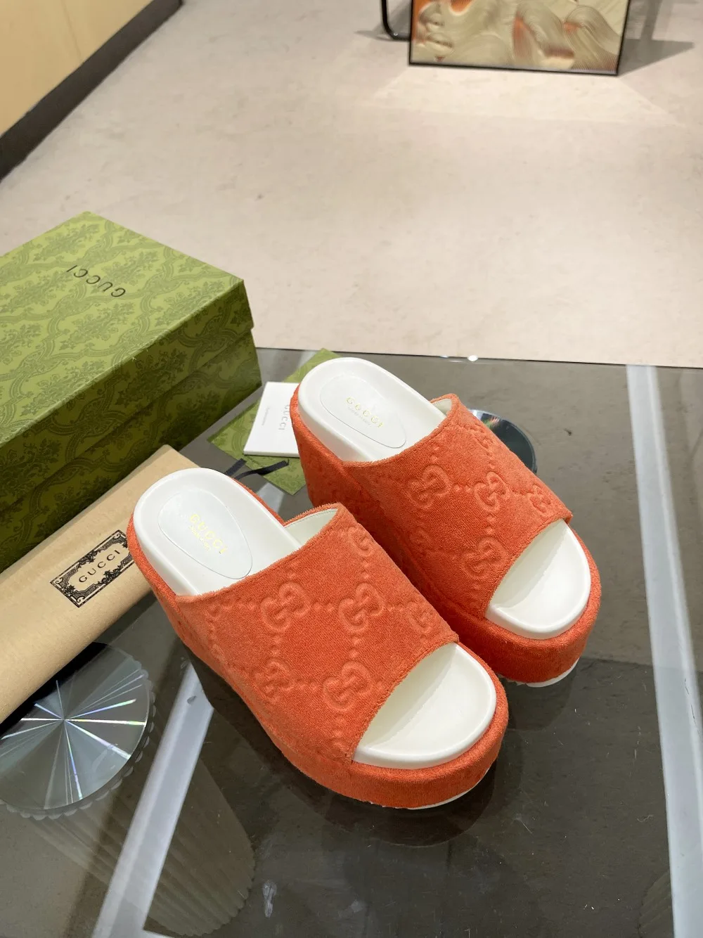 Gucci Women’s GG Platform Sandal Orange - Image 8