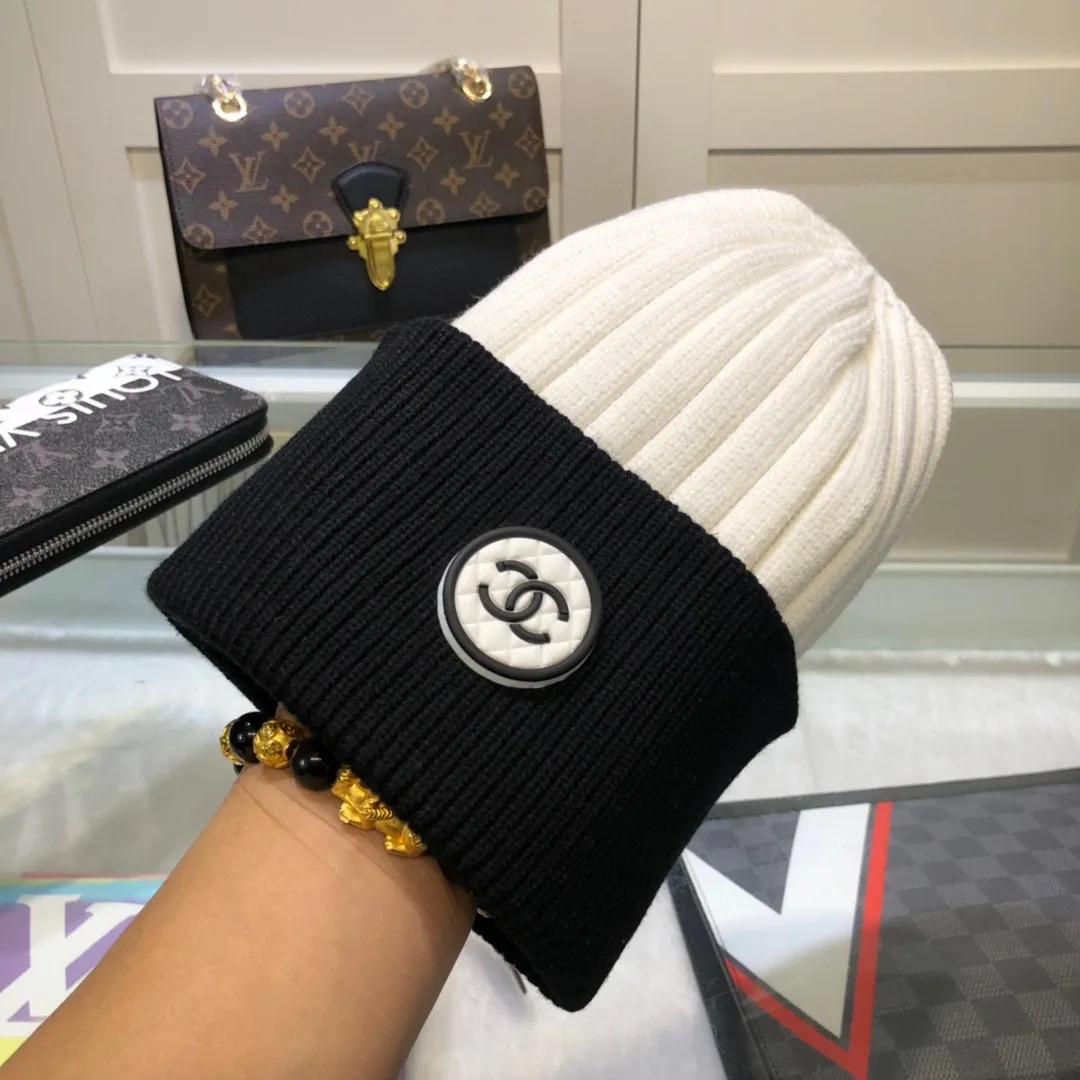 Chanel Beanie In Black & White - Image 4