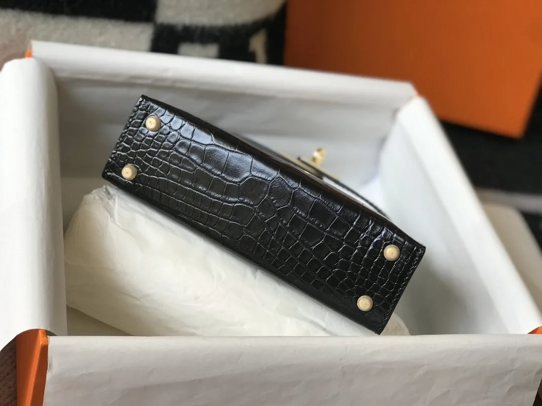 Hermes Kelly Black Gold Toned Hardware / - Image 7