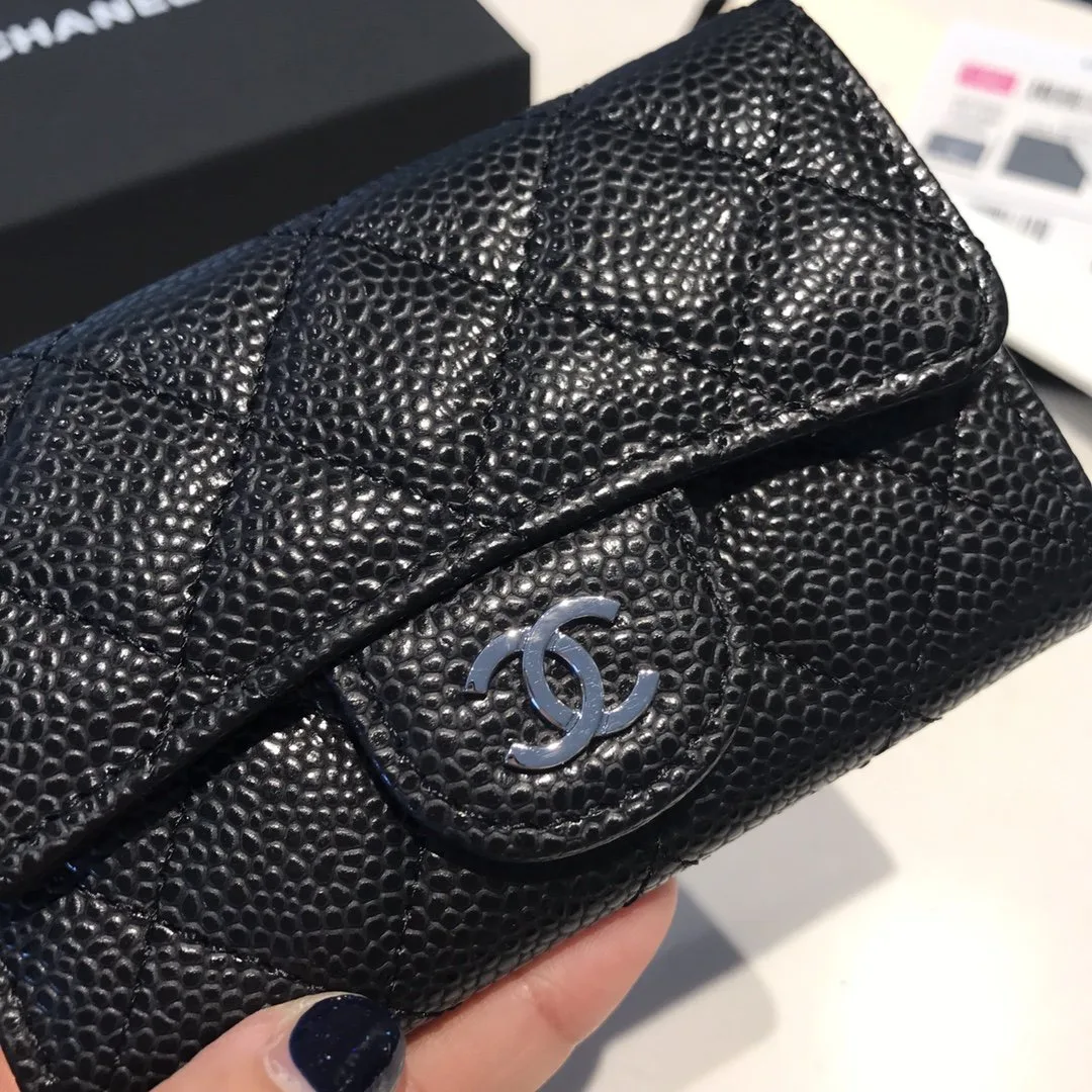 Alternative view of Chanel Classic Card Holder Silver Hardware Black