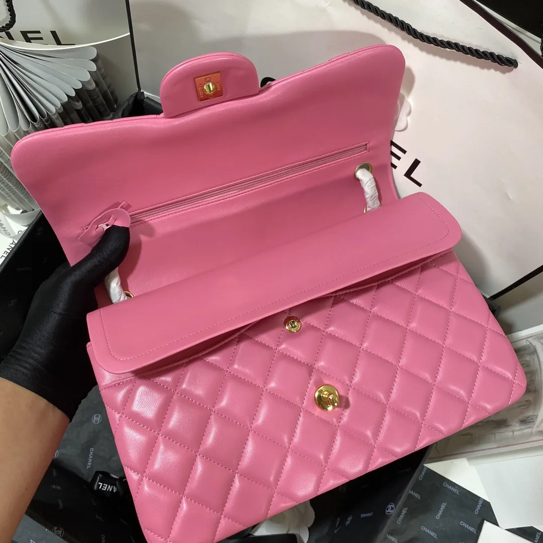 Chanel Classic Flap Bag Large Crossbody / Pink Gold Hardware - Image 7