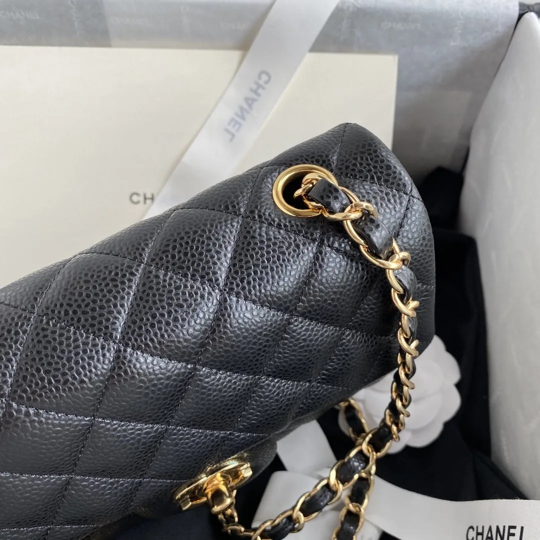 Chanel Classic Flap Bag Small Crossbody / Black Gold Hardware - Image 4