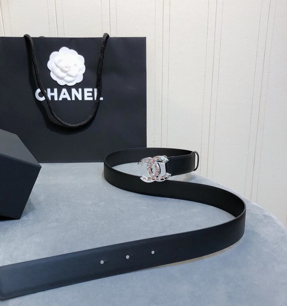 Alternative view of Chanel Belt With Double C Buckle Black With Full Silver Hardware Women
