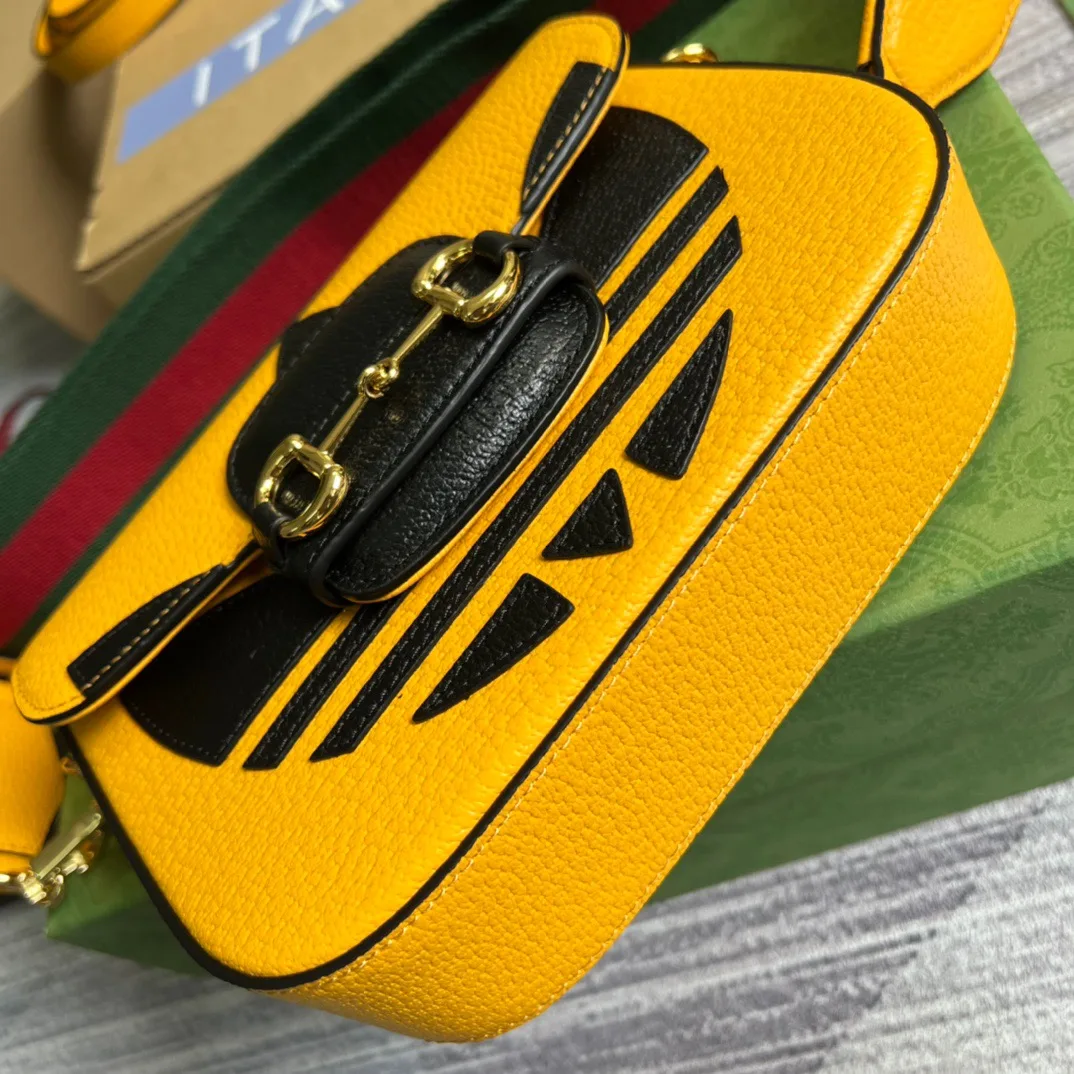Gucci x Adidas Horsebit 1955 Mini Bag Yellow - Image 5