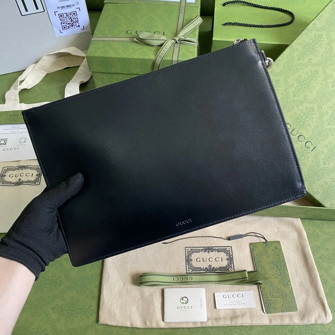 Gucci Marmont Pouch / Black Silver Toned Hardware GG - Image 4