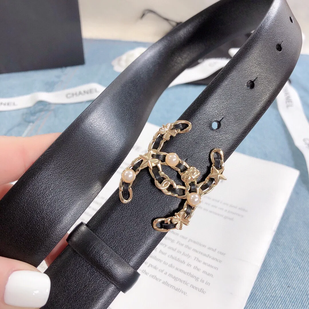 Chanel Belt With Double C Buckle Black Gold Toned Hardware Women - Image 3