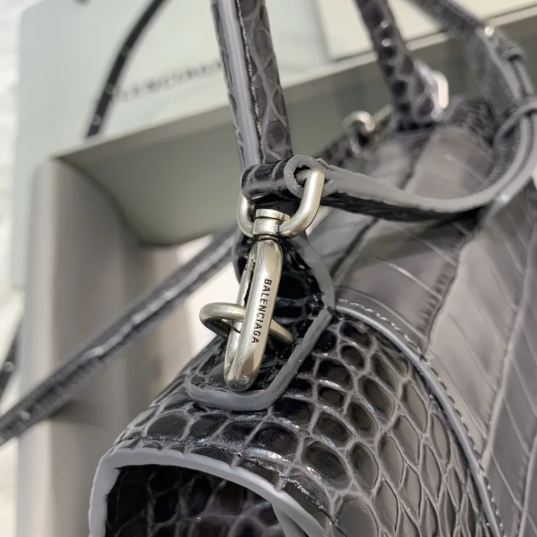 Balenciaga Hourglass Small Handbag In Dark Grey - Image 5