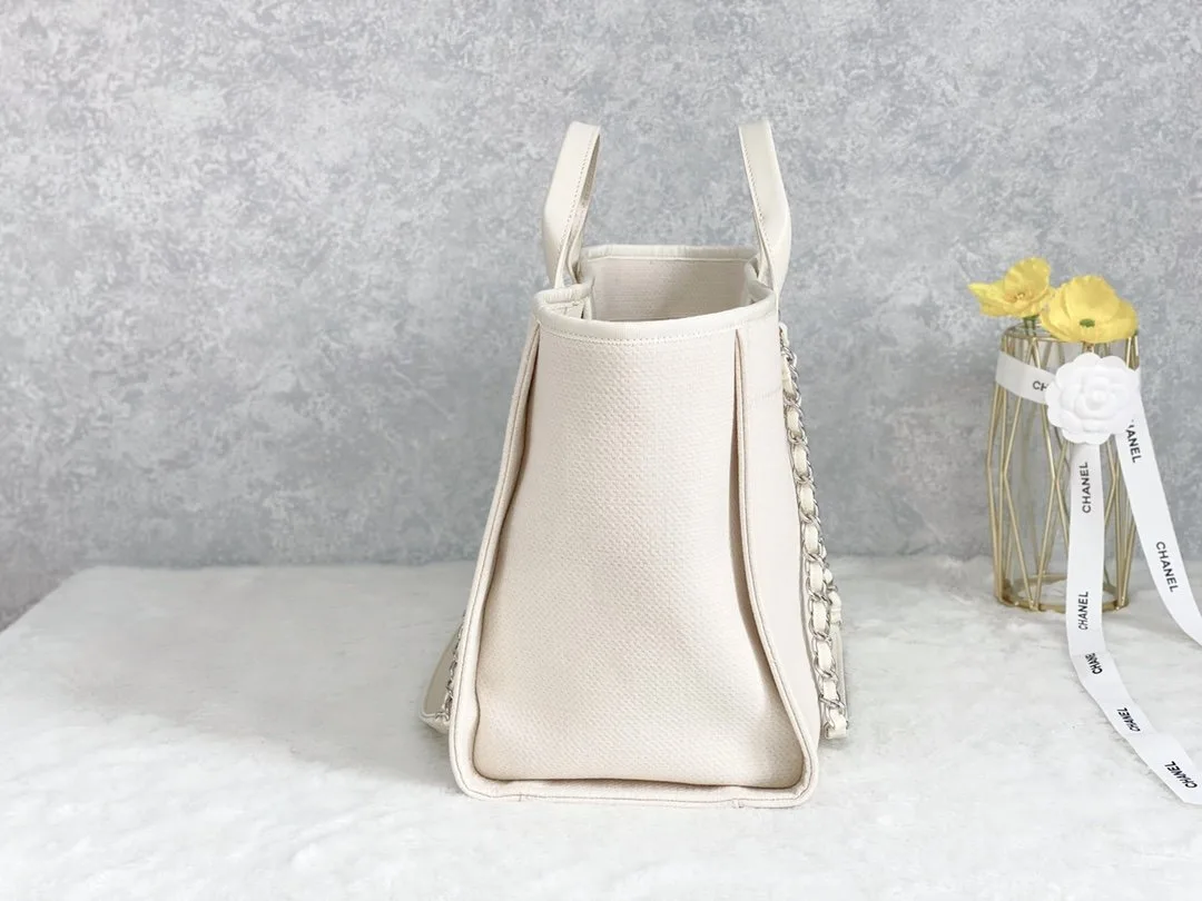 Chanel Shopping Small Tote Bag / Cream Silver Hardware - Image 4