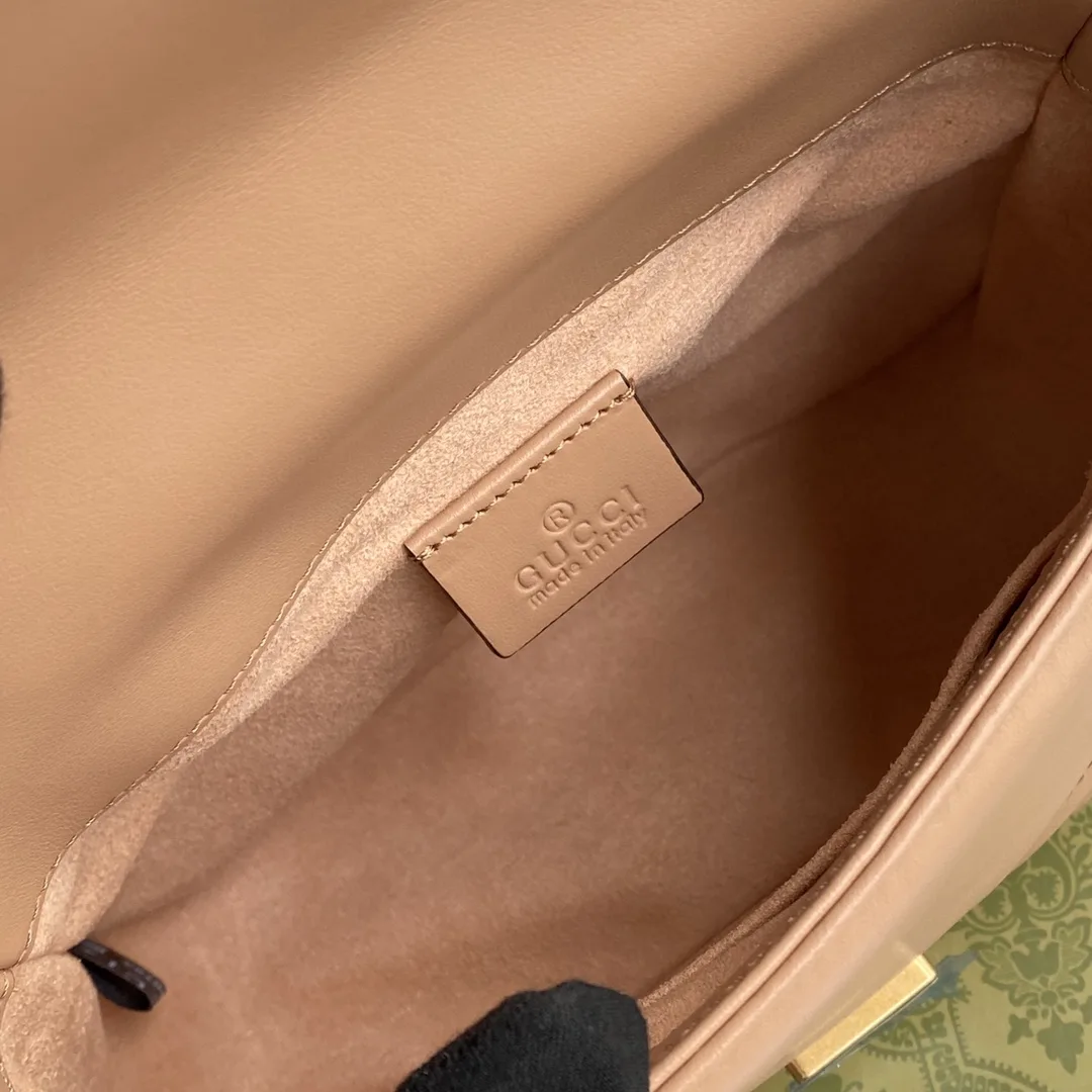 Gucci GG Marmont Mini Top Handle Bag Beige - Image 3