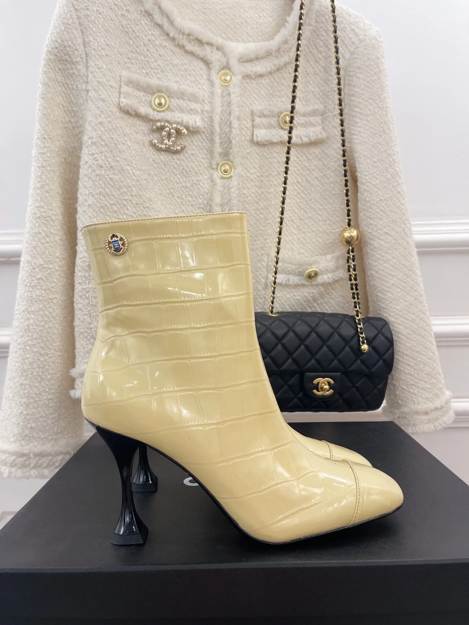 Chanel Women’s Short Boots Beige - Image 8