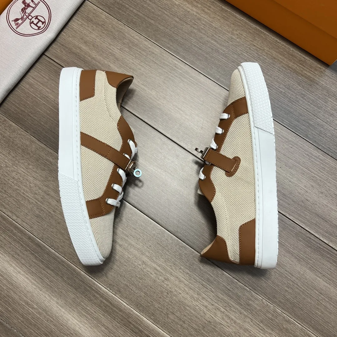 Hermes Casual Sneakers Beige - Image 5