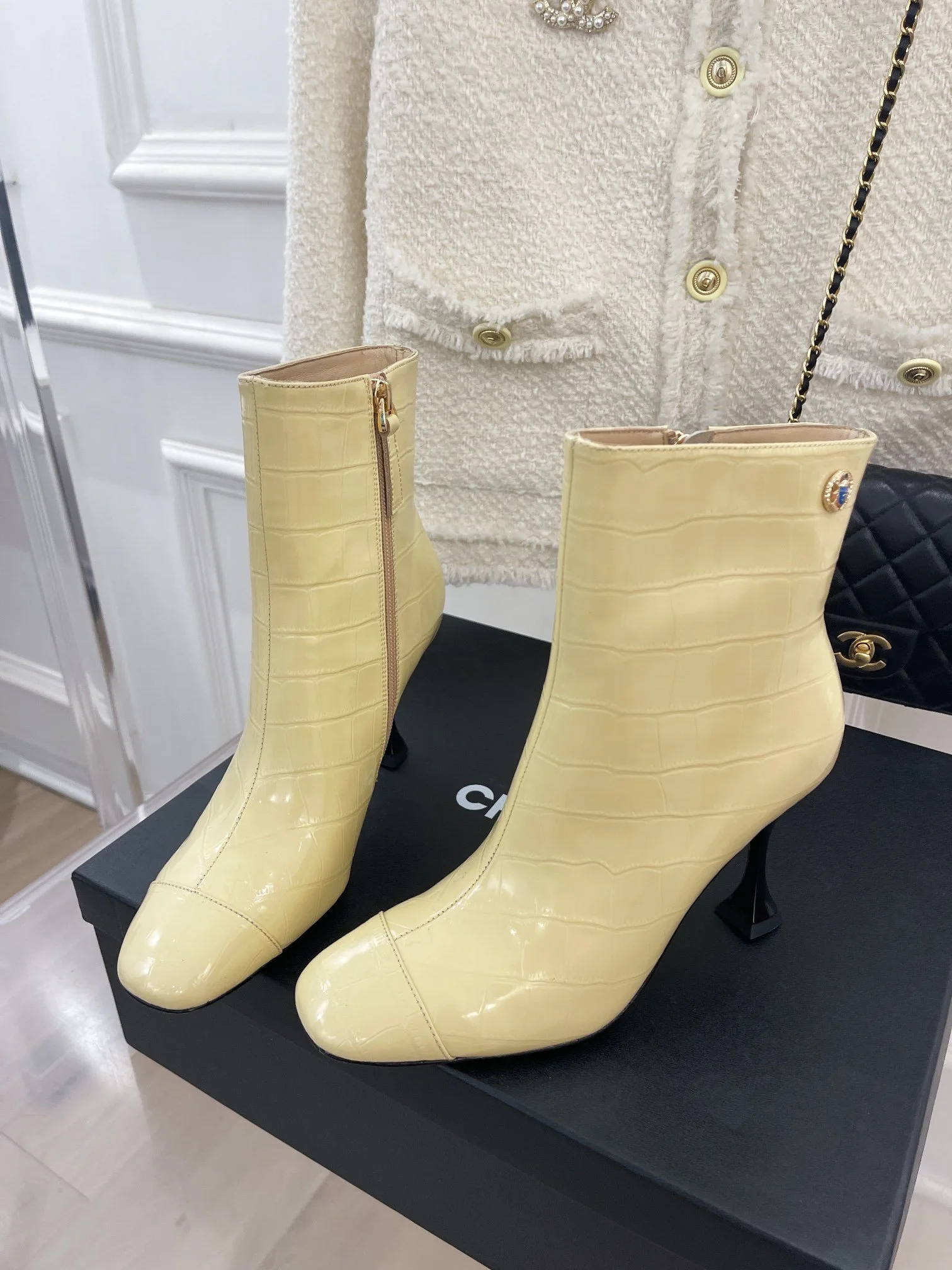 Chanel Women’s Short Boots Beige - Image 4