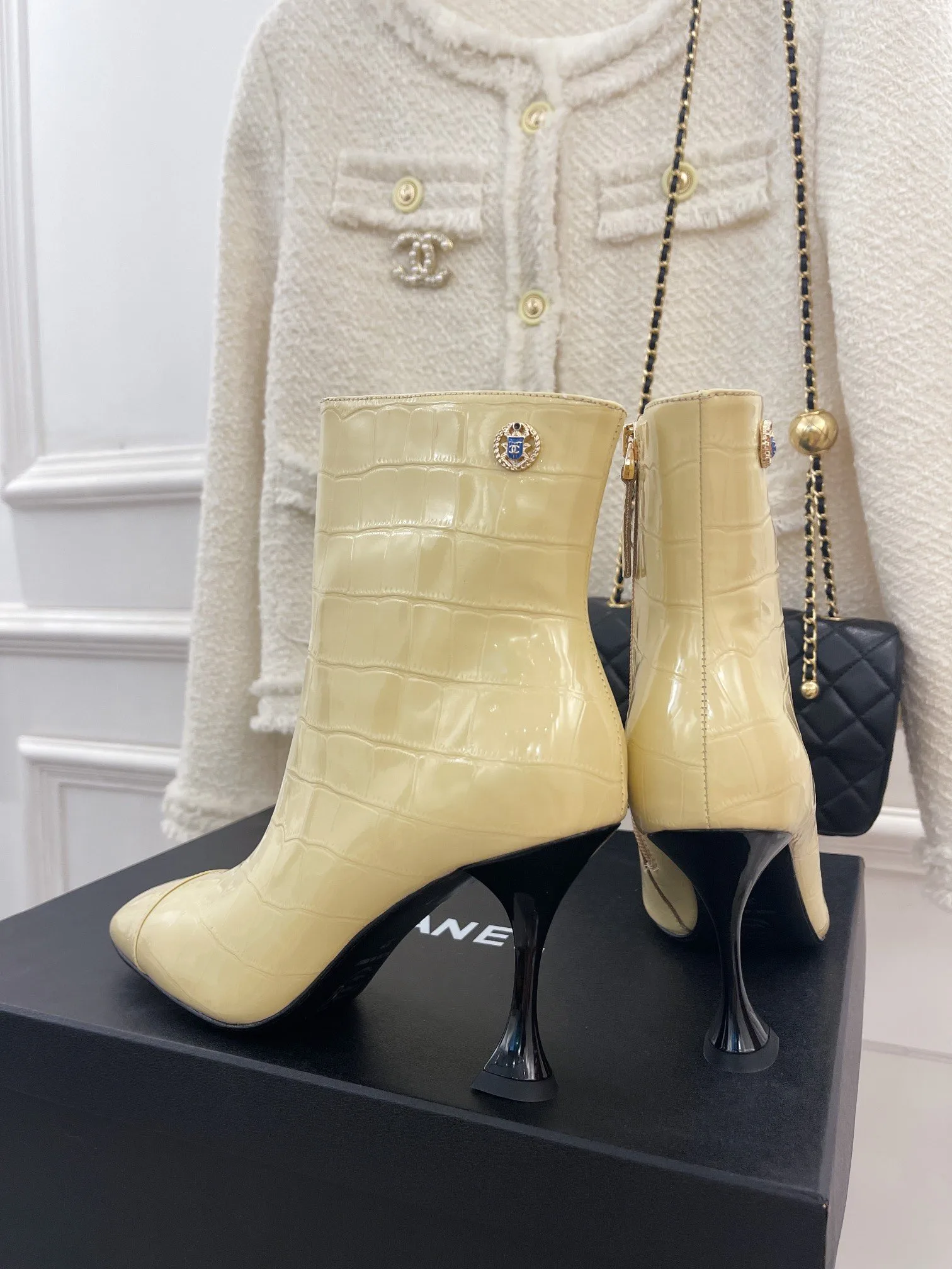 Chanel Women’s Short Boots Beige - Image 6