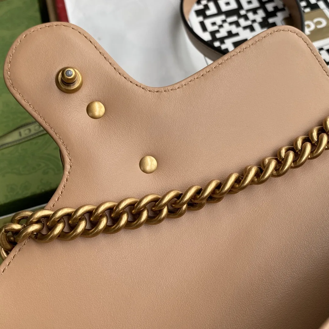 Gucci GG Marmont Mini Top Handle Bag Beige - Image 4