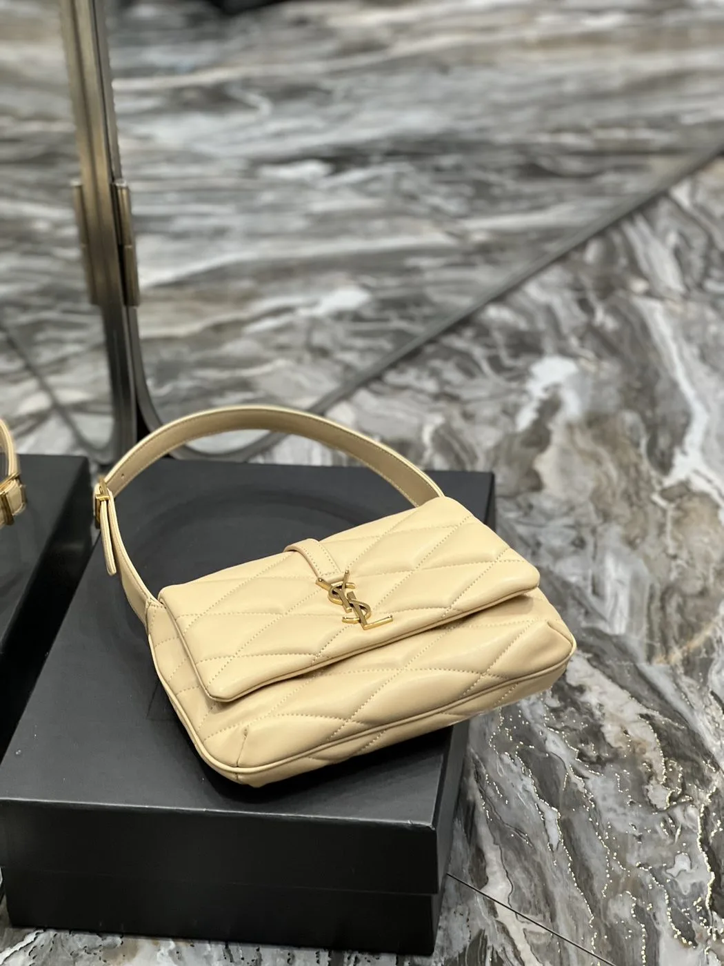 Saint Laurent Le 57 Hobo Shoulder Bag Beige - Image 5