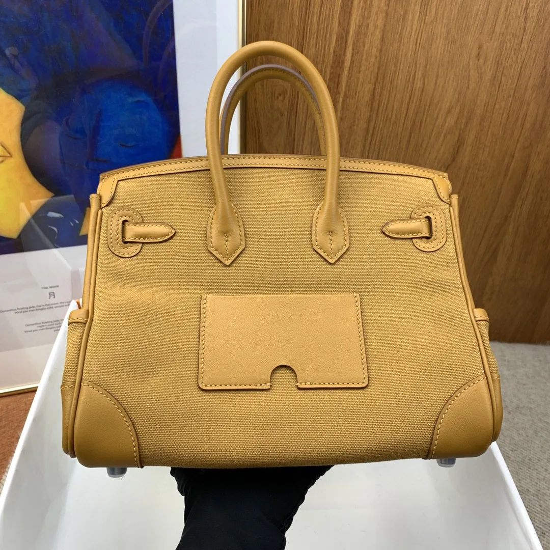 Hermes Birkin Cargo 25 Top Handle Bag / Beige Silver Hardware - Image 4