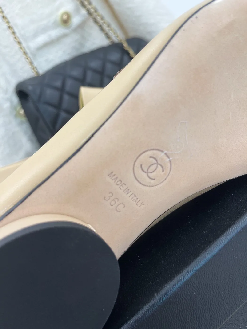 Chanel Women’s Loafer With Logo Beige - Image 5