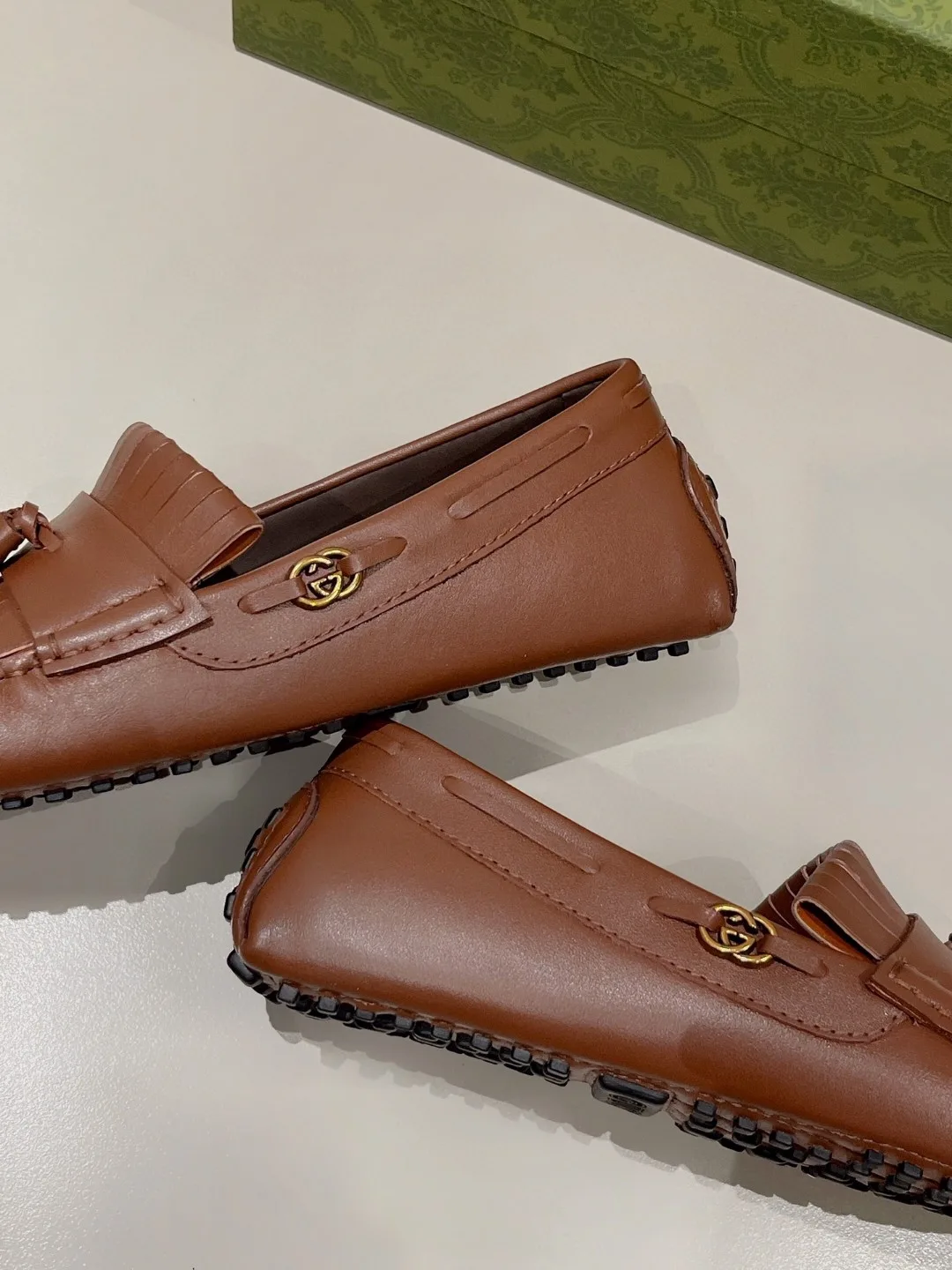 Gucci Men’s Loafer With Driver Interlocking G Brown - Image 5