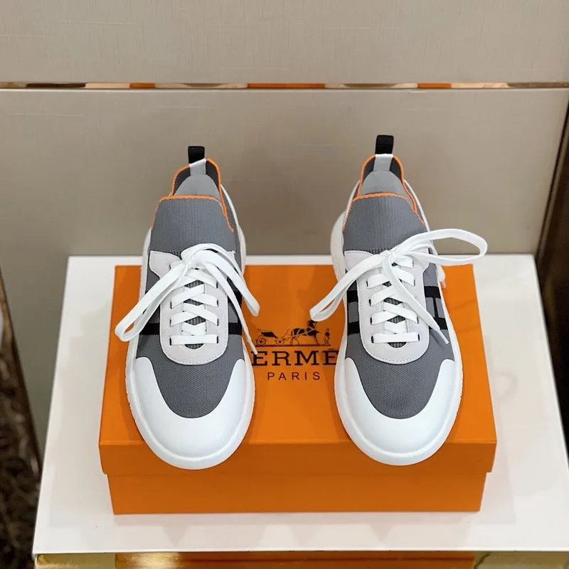Hermes Depart Sneakers Grey/ White - Image 4