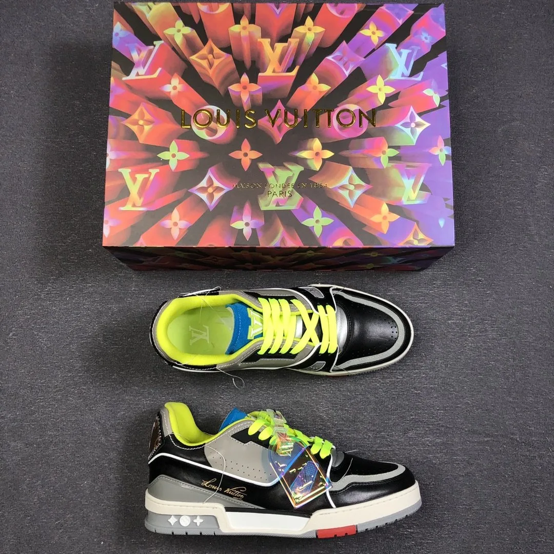 Louis Vuitton Trainer Sneaker Rubber Monogram Denim Multiple Color Virgil Abloh - Image 4