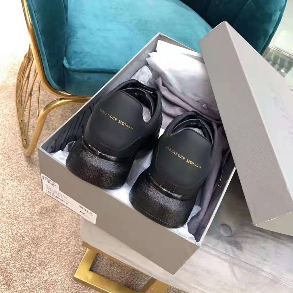 Alexander Mcqueen Men Shoes Oversized Sneaker Black Smooth Calf Leather Sneaker - image 6