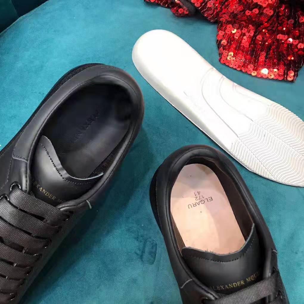 Alexander Mcqueen Men Shoes Oversized Sneaker Black Smooth Calf Leather Sneaker - image 9