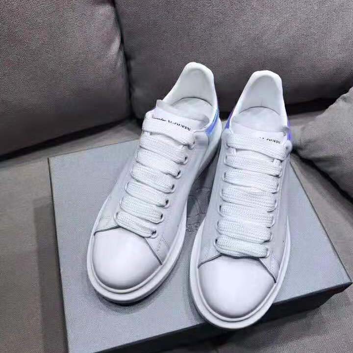 Overhead shot showing chunky sole of Alexander Mcqueen Men Shoes Oversized Sneaker White
