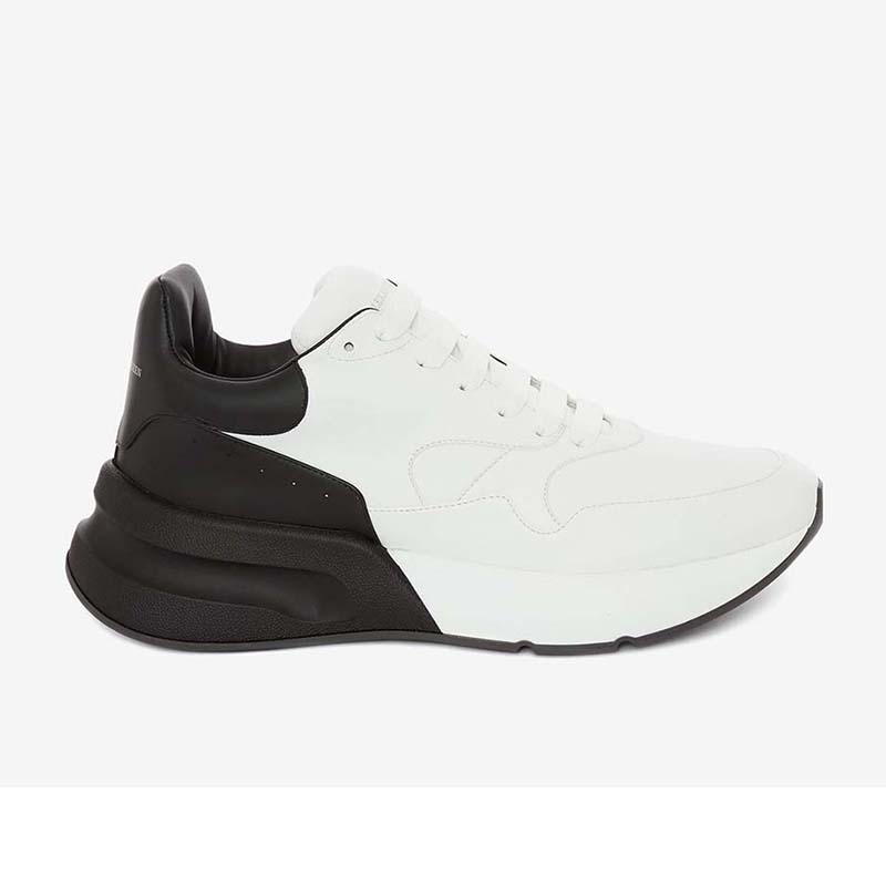Side profile of Alexander Mcqueen Unisex Oversized Runner 50mm Heel Hight-Black sneaker