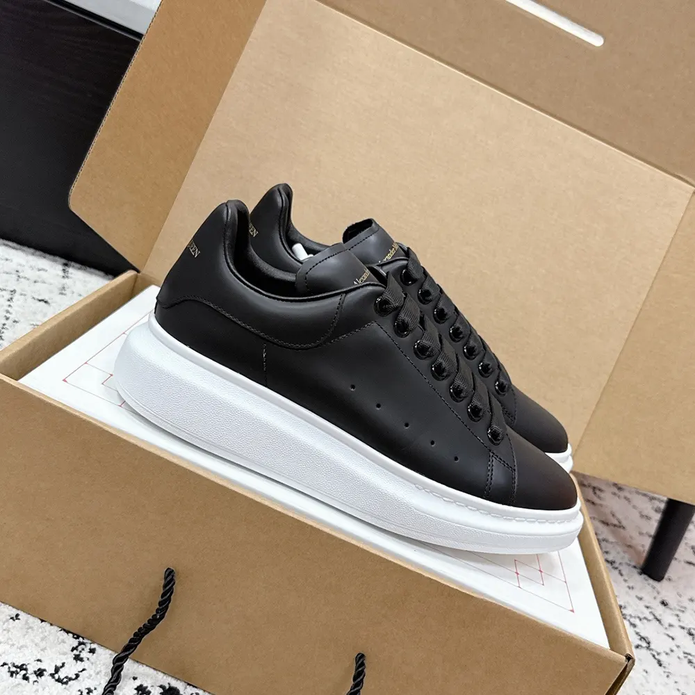 Alexander Mcqueen Unisex Oversized Sneaker Black Smooth Calf Leather Lace-Up Sneaker - image 6