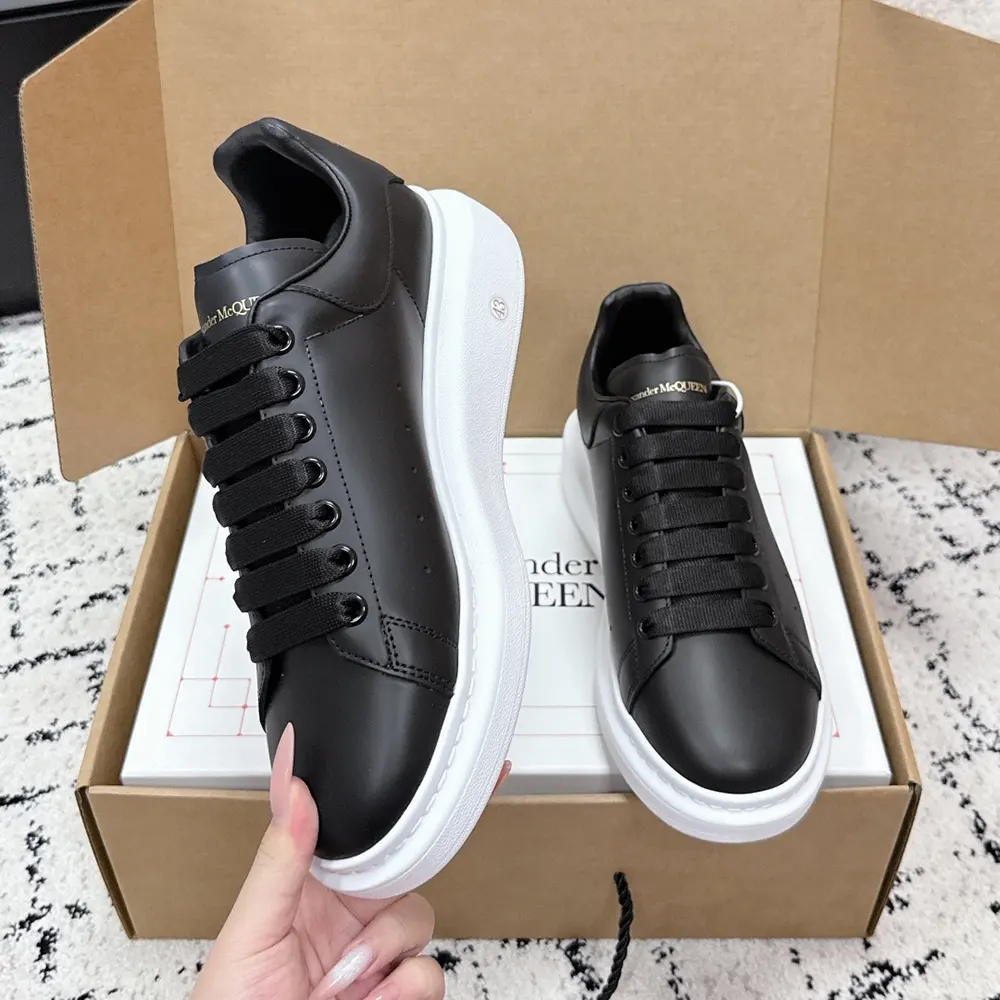 Alexander Mcqueen Unisex Oversized Sneaker Black Smooth Calf Leather Lace-Up Sneaker - image 4