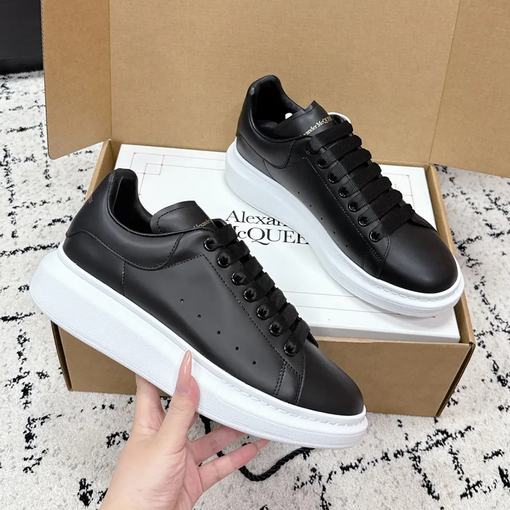 Alexander Mcqueen Unisex Oversized Sneaker Black Smooth Calf Leather Lace-Up Sneaker - image 5