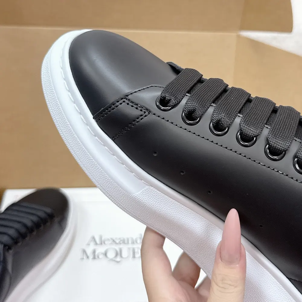 Alexander Mcqueen Unisex Oversized Sneaker Black Smooth Calf Leather Lace-Up Sneaker - image 7