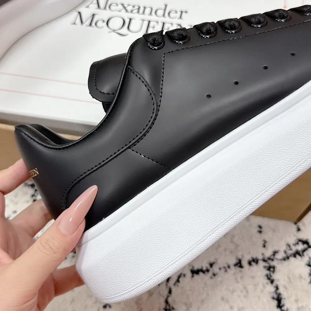 Alexander Mcqueen Unisex Oversized Sneaker Black Smooth Calf Leather Lace-Up Sneaker - image 9