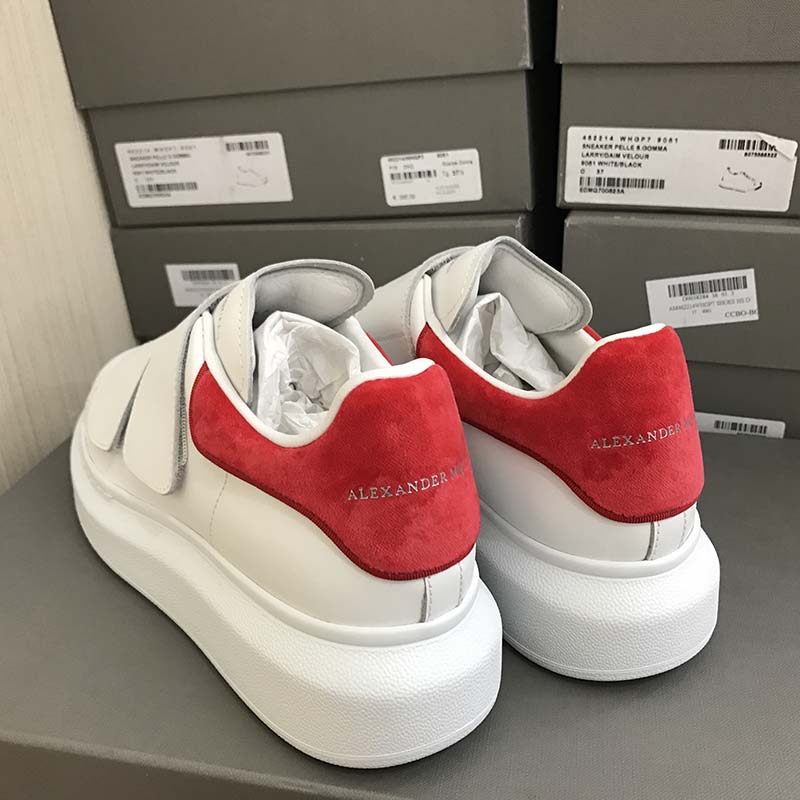 Alexander Mcqueen Women Oversized Sneaker with Double-Strap Shoes-Red - image 4
