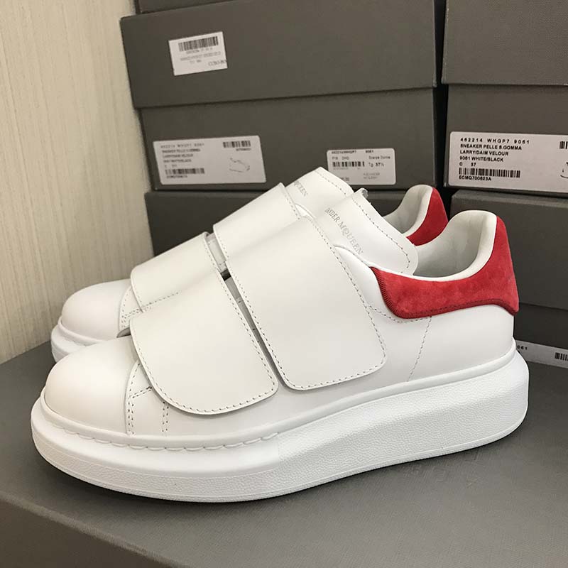 Top view showing chunky sole and leather of Alexander Mcqueen Women Oversized Sneaker