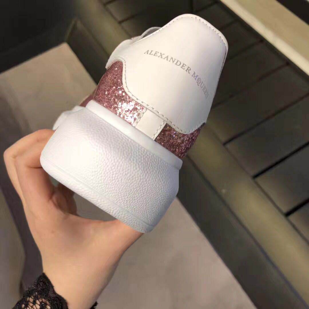 Alexander Mcqueen Women Oversized Sneaker with Glitter Lace-UP Shoes Pink - image 6