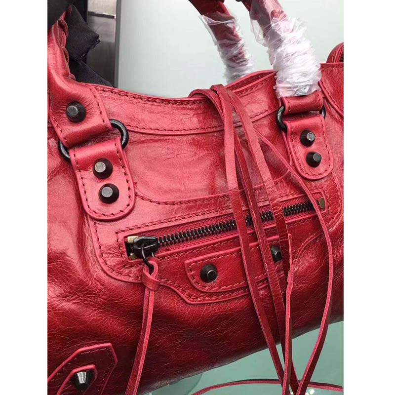 Balenciaga Classic City Top Handle and Should Bag-Red - image 6