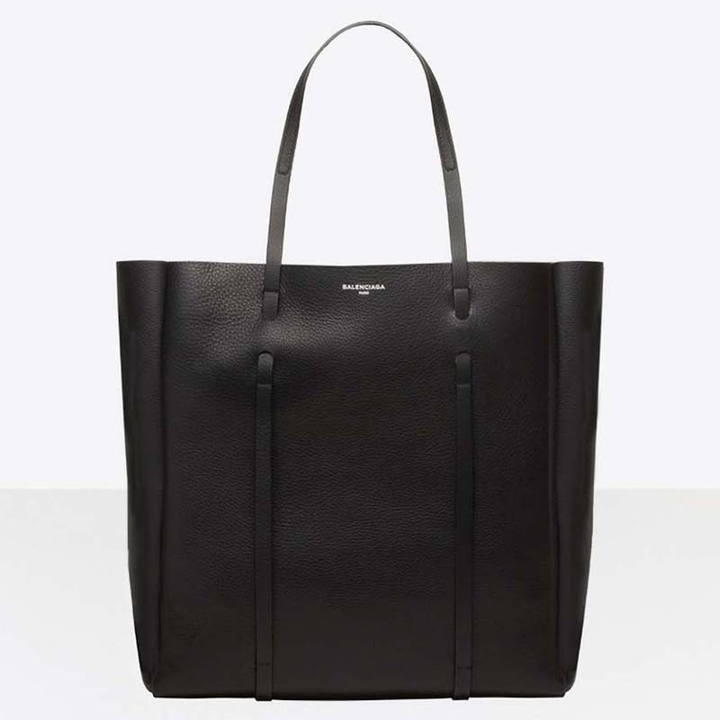 Front view of Balenciaga Everyday Tote M Calfskin with Handles-Black