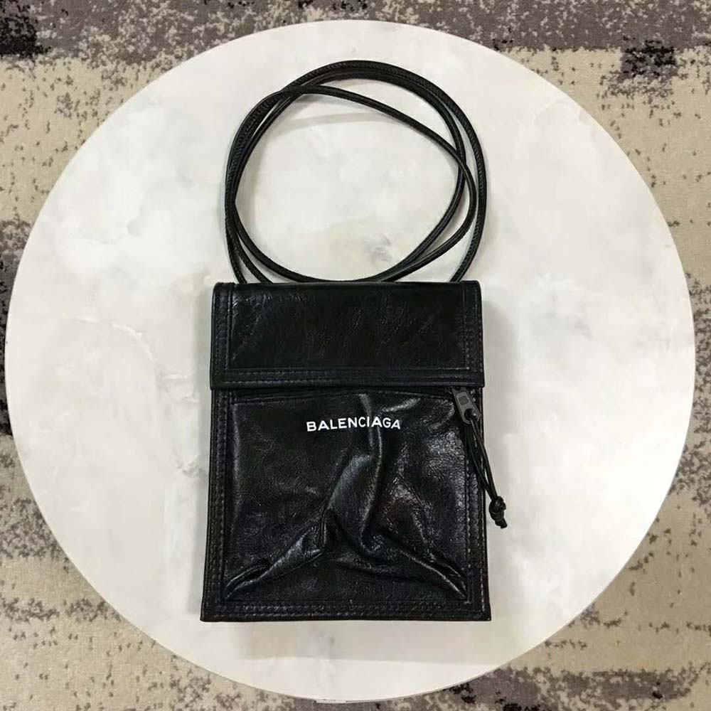 Close-up of polished silver-tone hardware on Balenciaga Explorer Pouch Strap