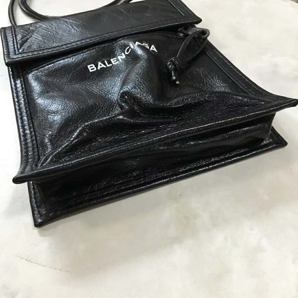 Balenciaga Men Explorer Pouch Strap in Leather-Black - image 5